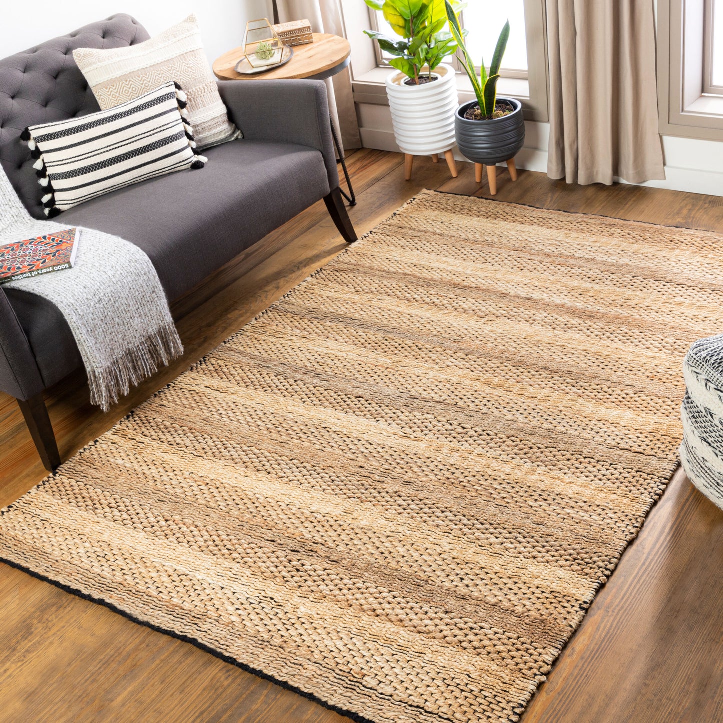Jasmine JAM-2301 8' x 10' Handmade Jute Area Rug