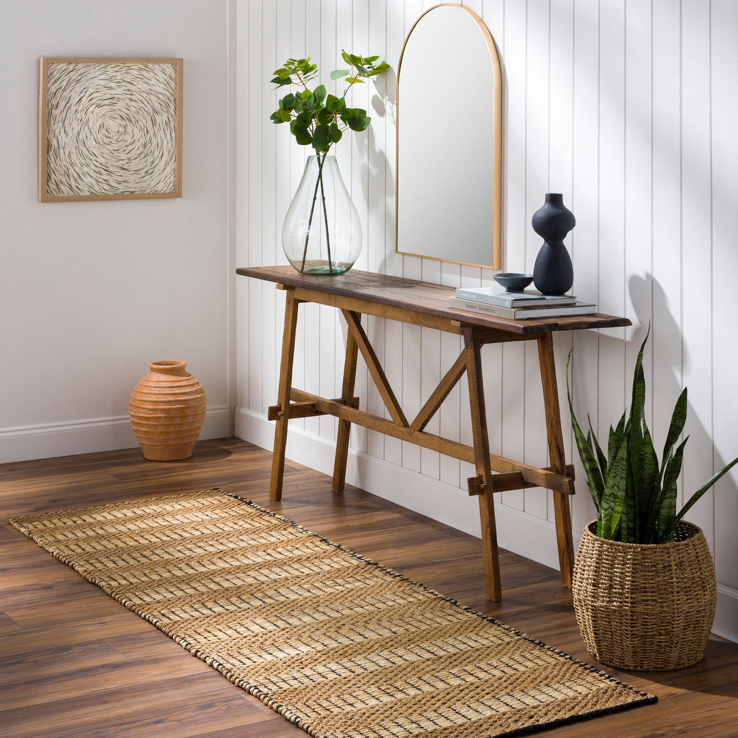 Jasmine JAM-2302 8ft Runner Handmade Jute Runner Rug