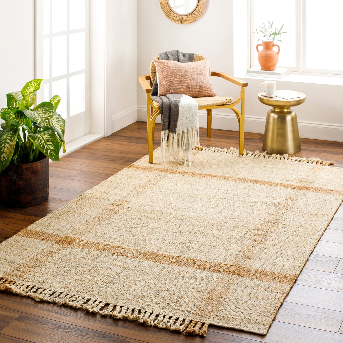 Jasmine JAM-2304 8ft Runner Handmade Jute Runner Rug