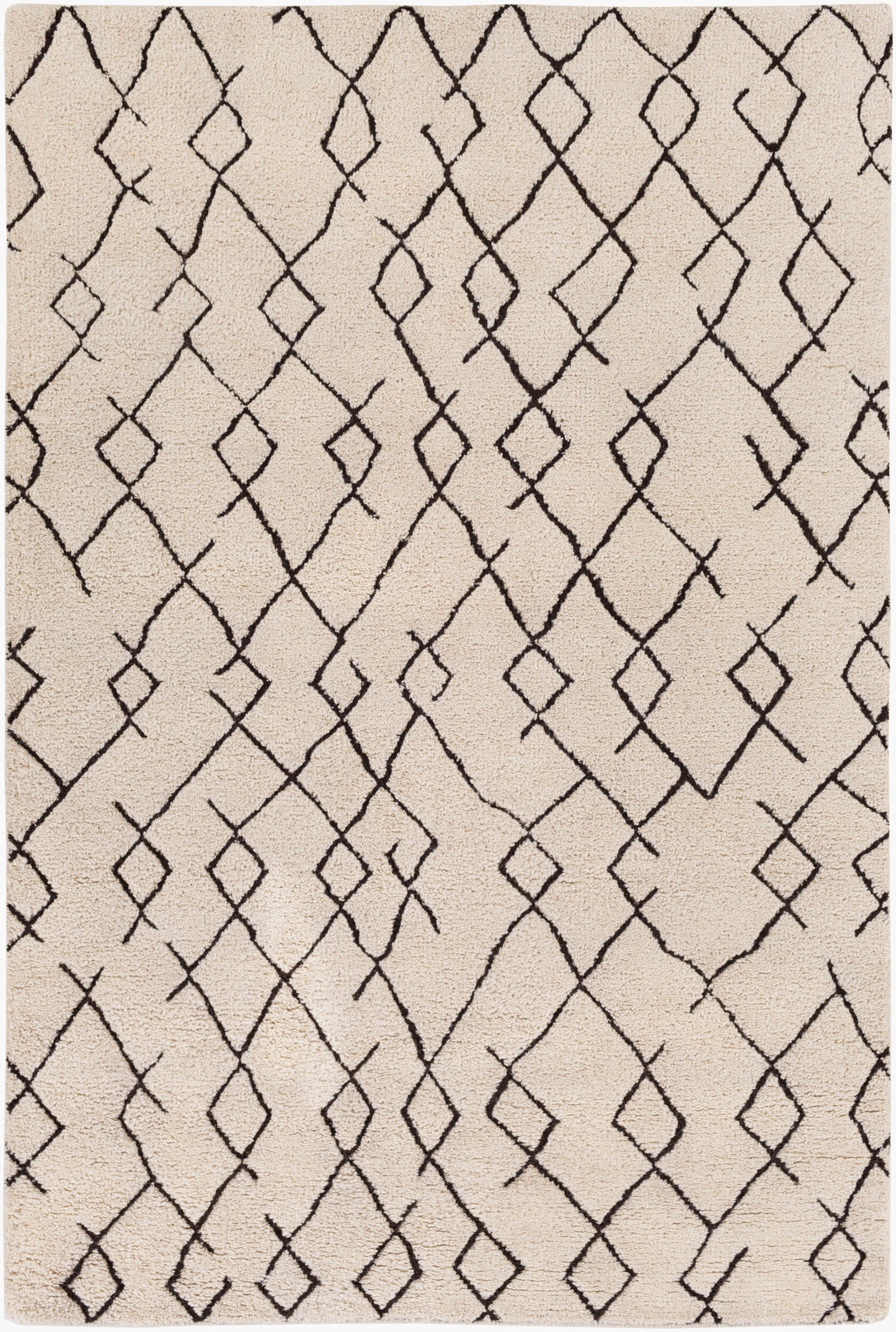 Javier JAV-1001 Alfombra de lana hecha a mano de 4' x 6'