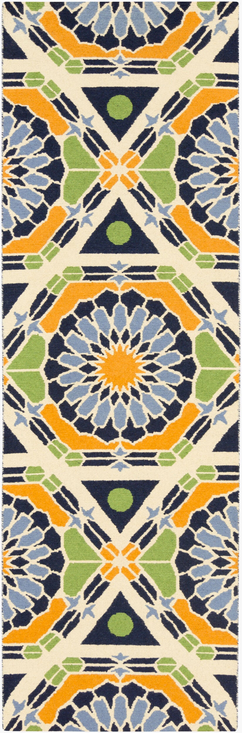 Kaleidoscope KAL-8002 8ft Runner Handmade Wool Runner Rug