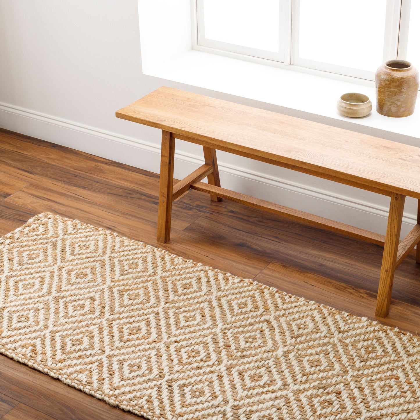 Kerala KER-2301 8ft Runner Handmade Jute Runner Rug