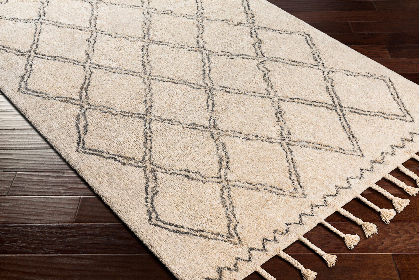 Khemisset KMS-2305 Alfombra decorativa hecha a mano de 2' x 4'