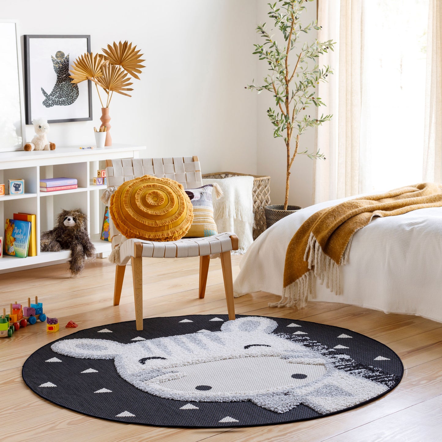 Kayra KYR-2306 8ft Round Machine Woven Indoor/Outdoor Area Rug