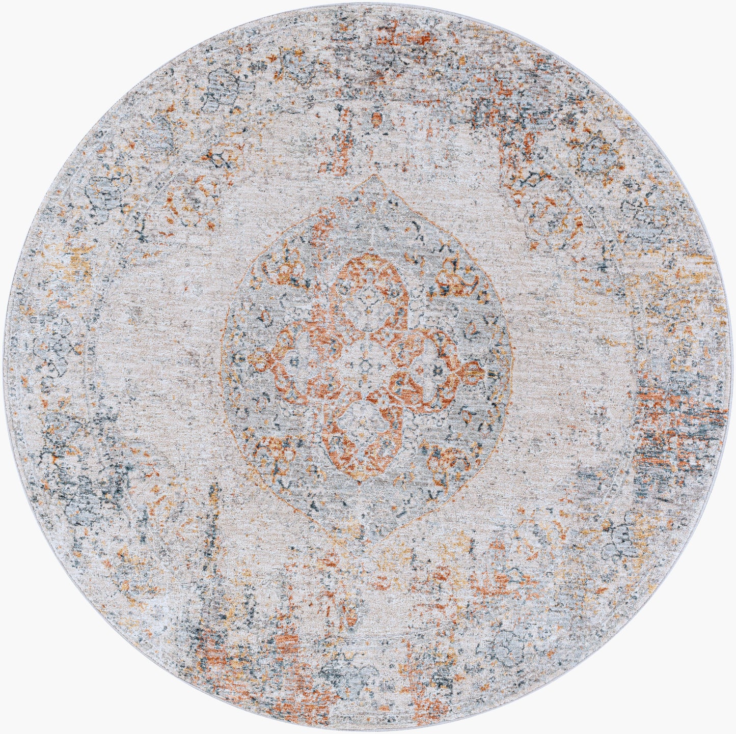 Laila LAA-2307 6ft Round Machine Woven Area Rug