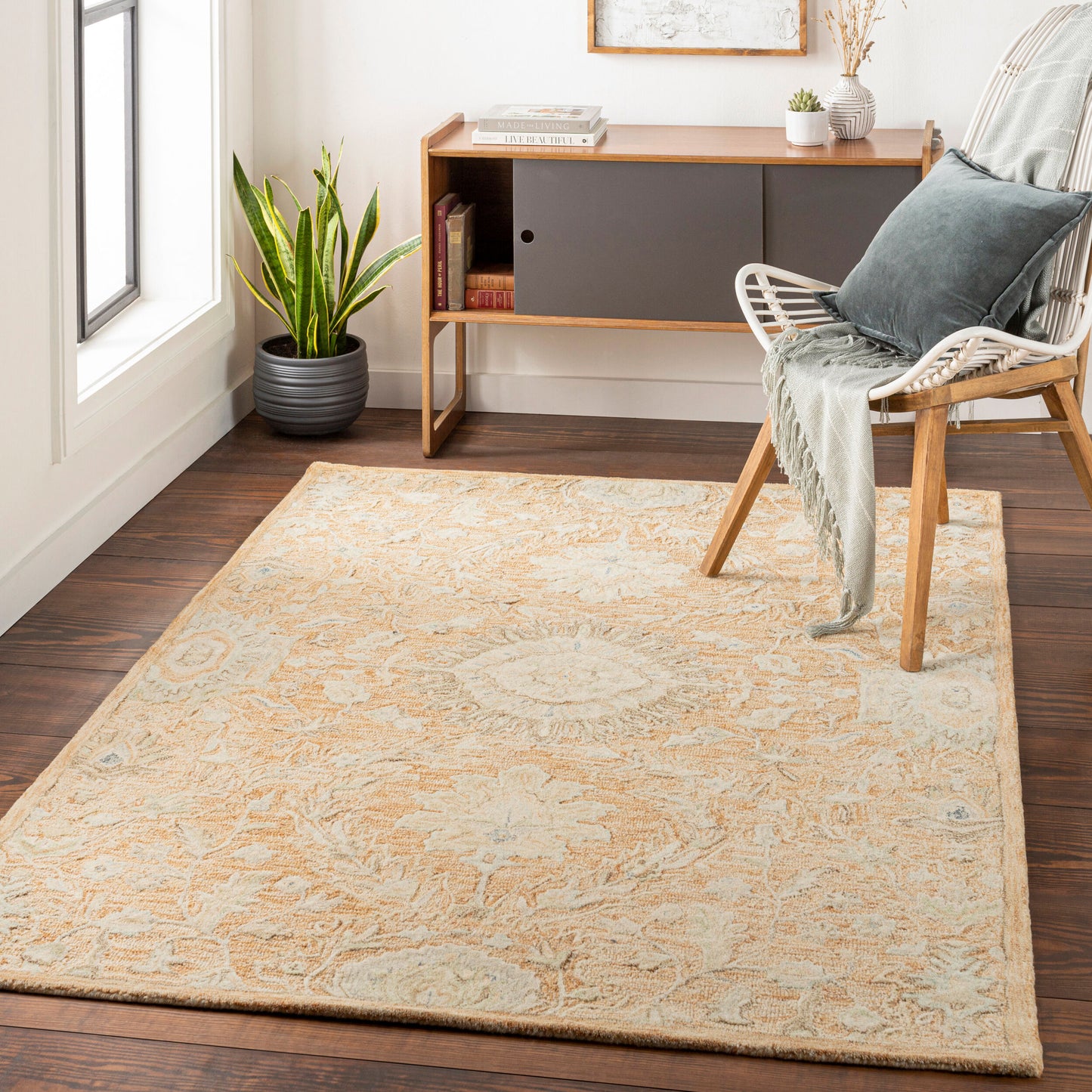 Alfombra decorativa de lana hecha a mano Lazio LAZ-2303 de 2' x 3'