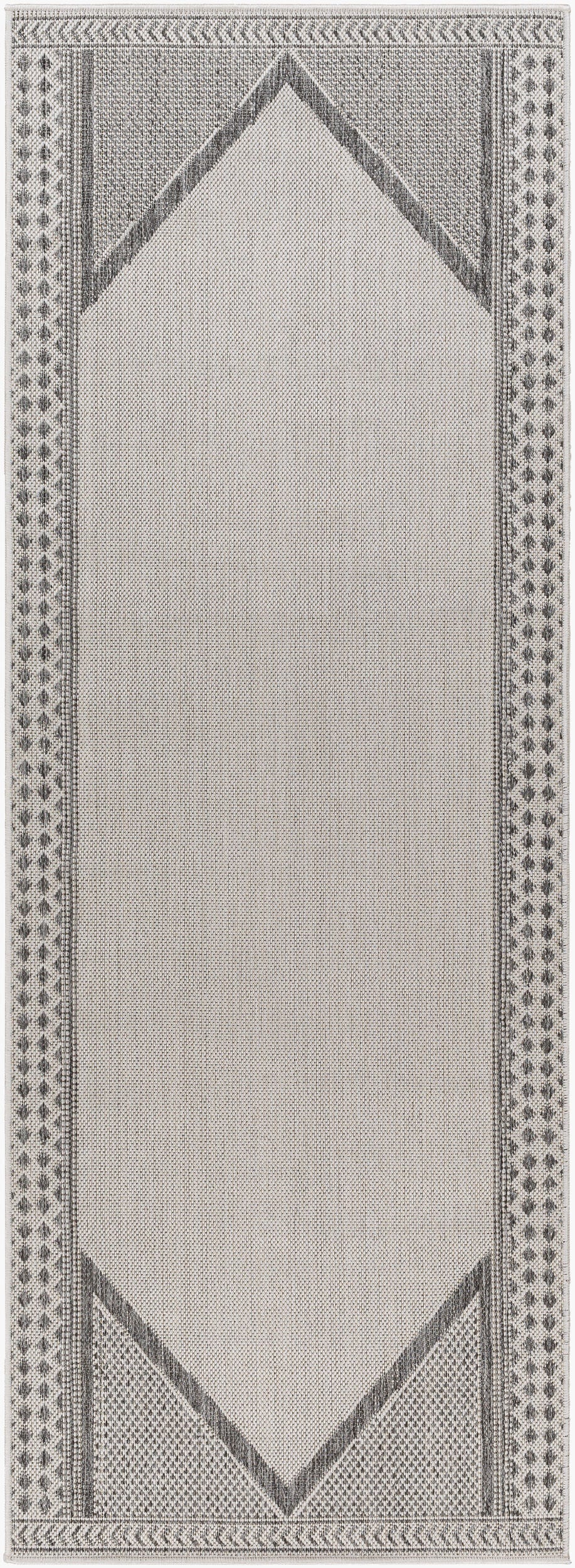 Long Beach LBH-2300 7ft Runner Machine Woven Indoor/Outdoor Runner Rug