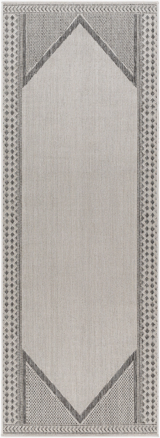 Long Beach LBH-2300 7ft Runner Machine Woven Indoor/Outdoor Runner Rug