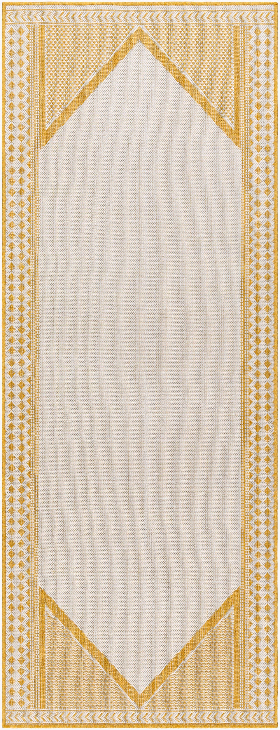 Long Beach LBH-2301 7ft Runner Machine Woven Indoor/Outdoor Runner Rug