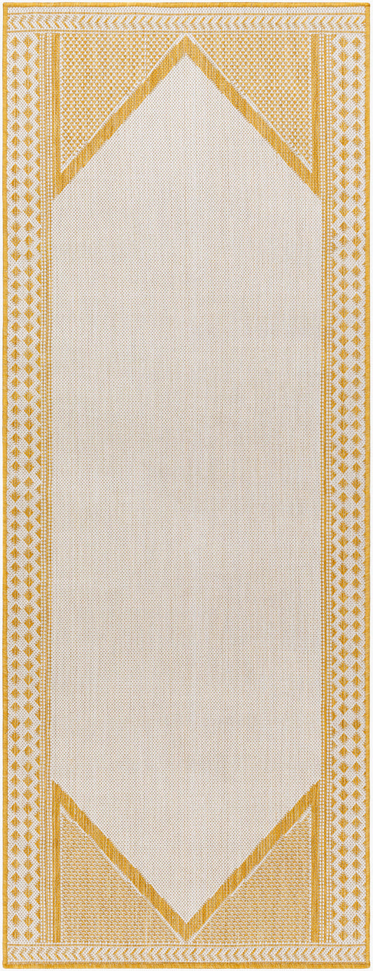 Long Beach LBH-2301 7ft Runner Machine Woven Indoor/Outdoor Runner Rug