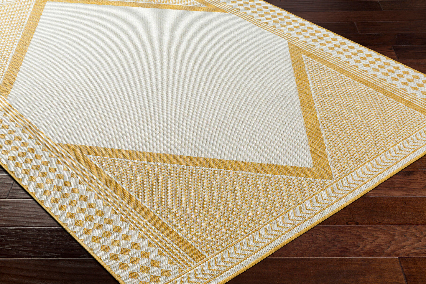 Long Beach LBH-2301 7ft Runner Machine Woven Indoor/Outdoor Runner Rug