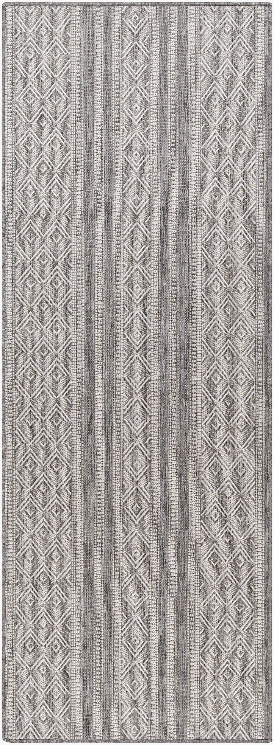 Long Beach LBH-2302 7ft Runner Machine Woven Indoor/Outdoor Runner Rug