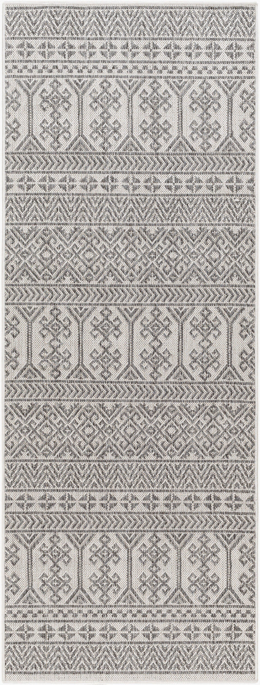 Long Beach LBH-2305 7ft Runner Machine Woven Indoor/Outdoor Runner Rug