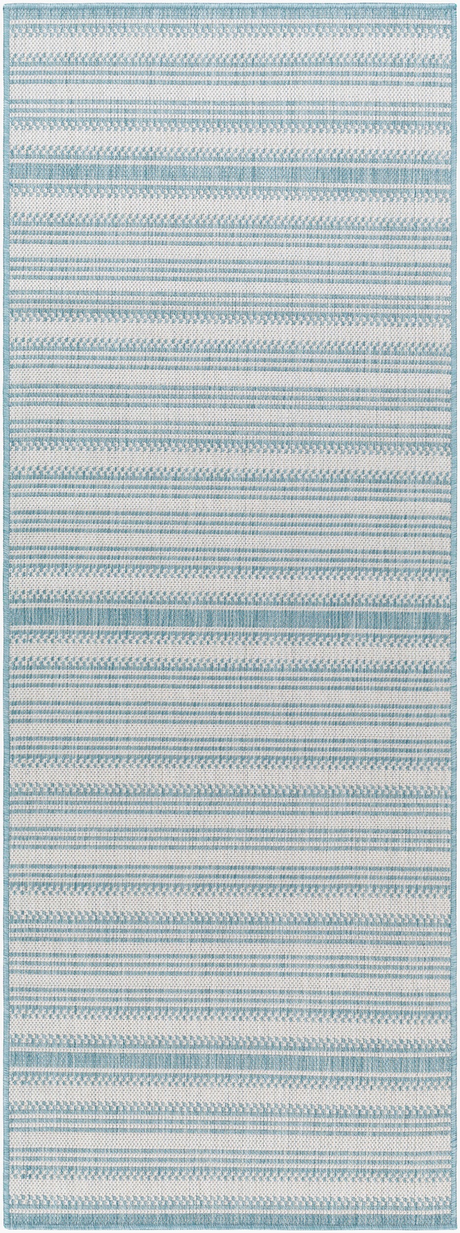 Long Beach LBH-2306 7ft Runner Machine Woven Indoor/Outdoor Runner Rug