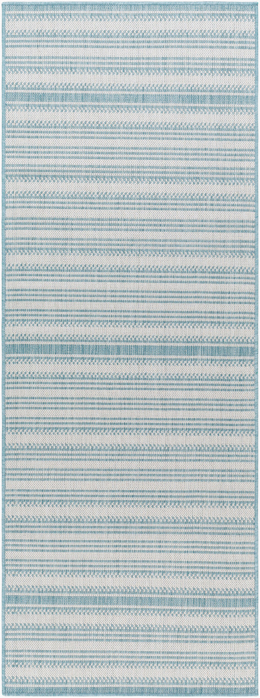 Long Beach LBH-2306 7ft Runner Machine Woven Indoor/Outdoor Runner Rug