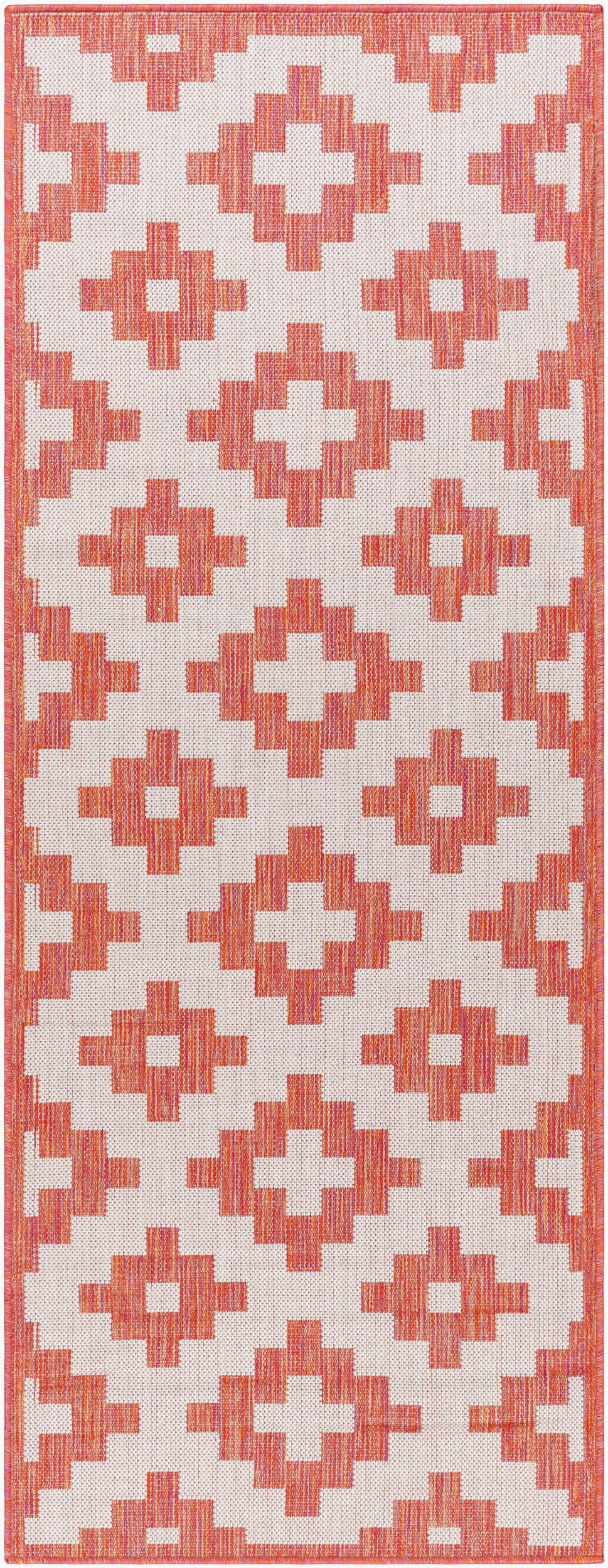 Long Beach LBH-2309 7ft Runner Machine Woven Indoor/Outdoor Runner Rug
