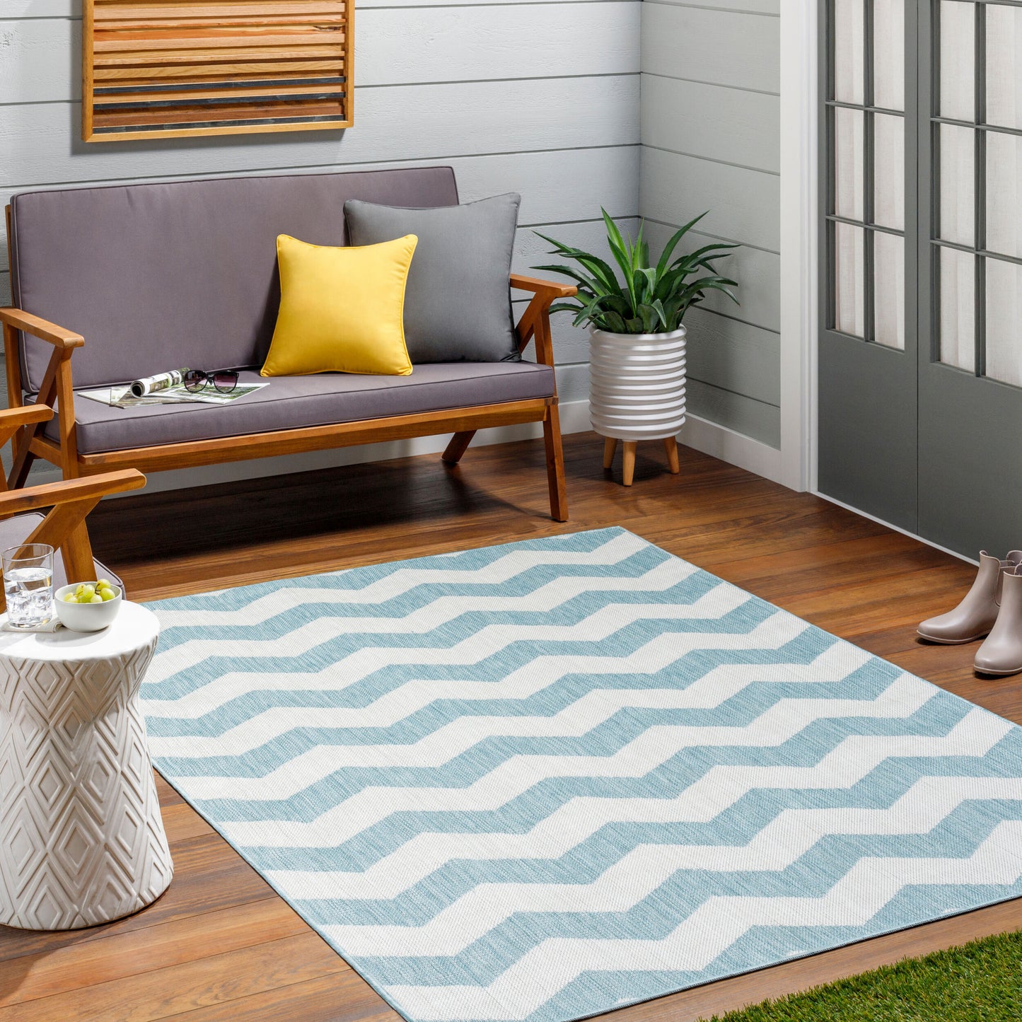 Long Beach LBH-2311 6' x 9' Machine Woven Indoor/Outdoor Area Rug