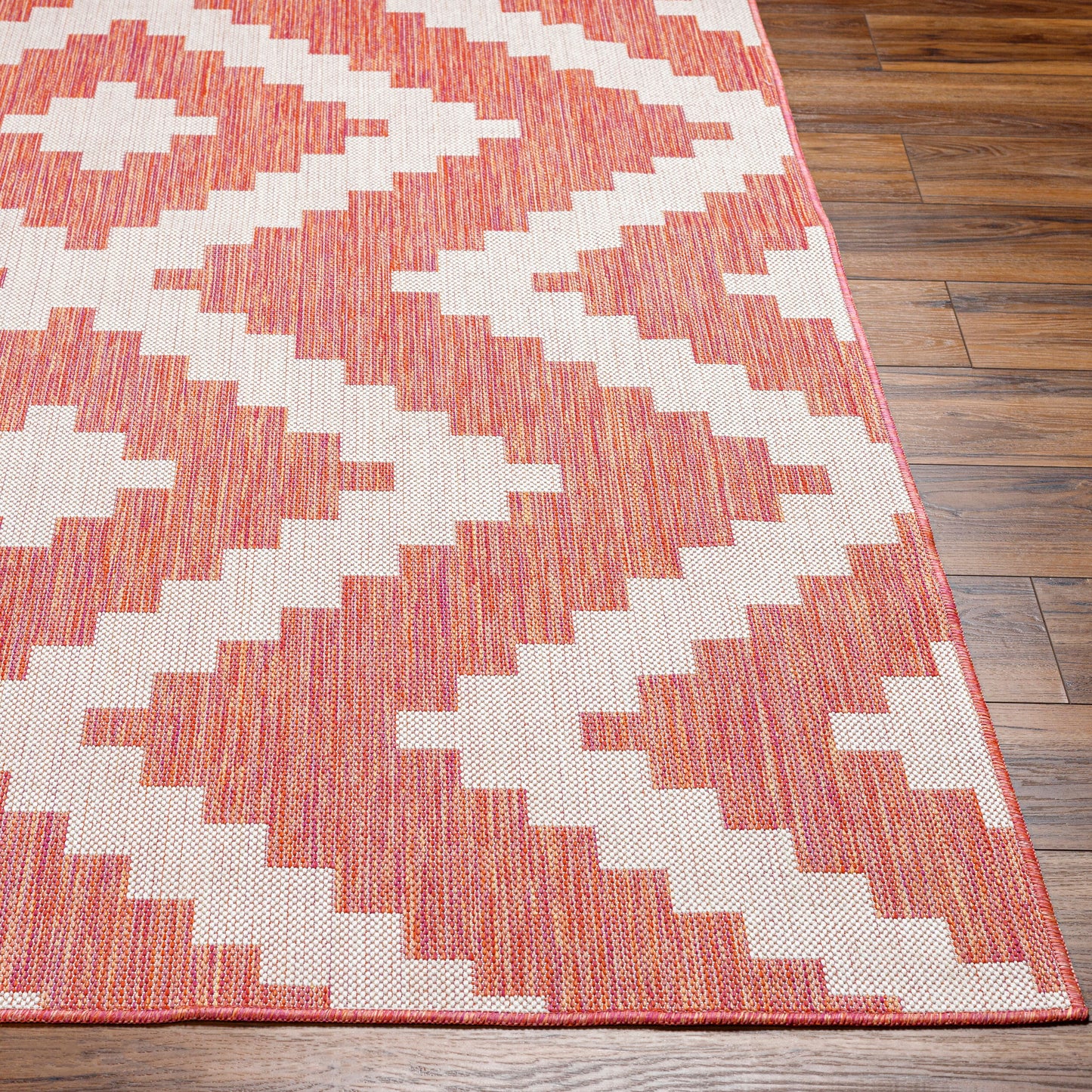 Long Beach LBH-2313 7ft Runner Machine Woven Indoor/Outdoor Runner Rug