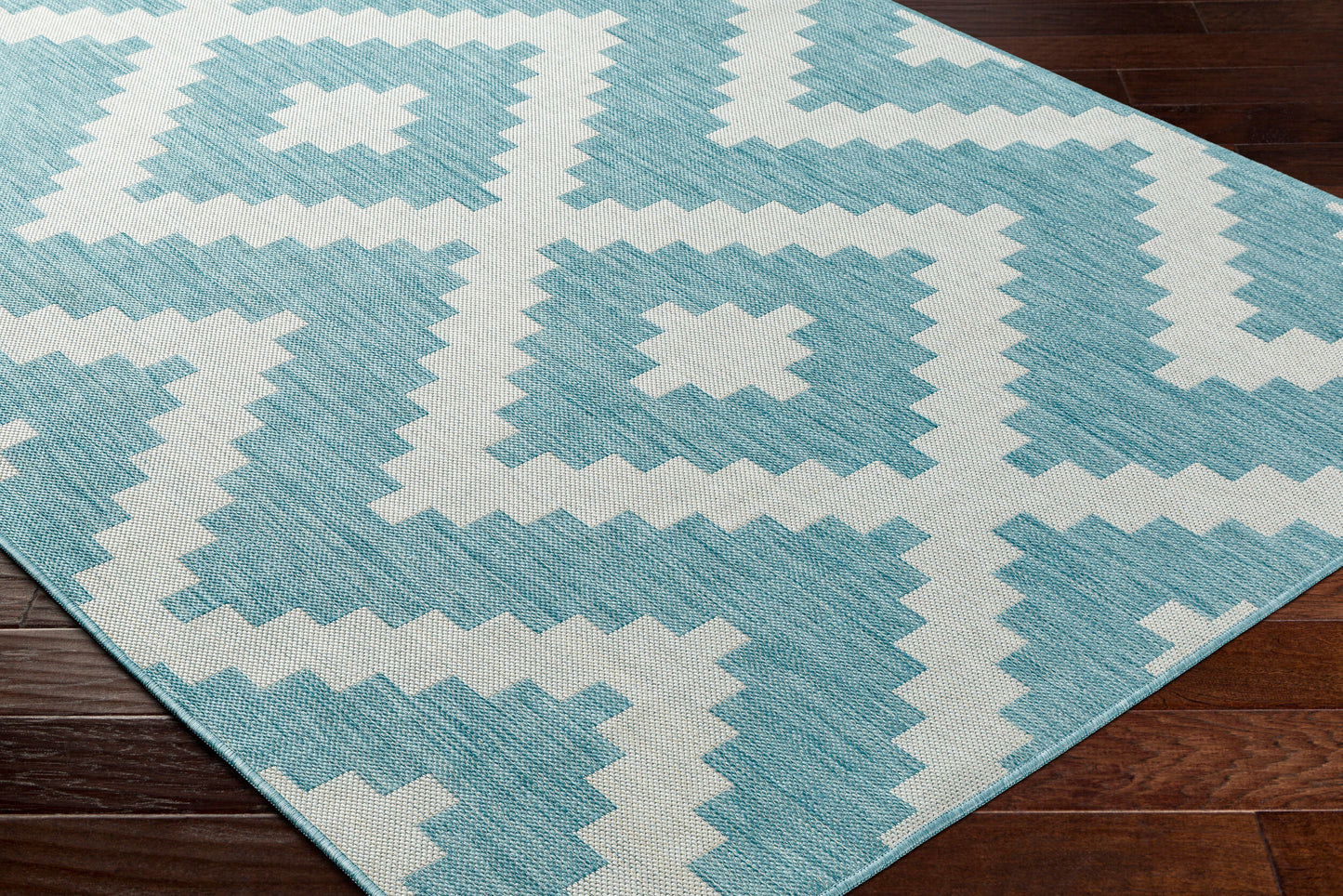 Long Beach LBH-2315 7ft Runner Machine Woven Indoor/Outdoor Runner Rug