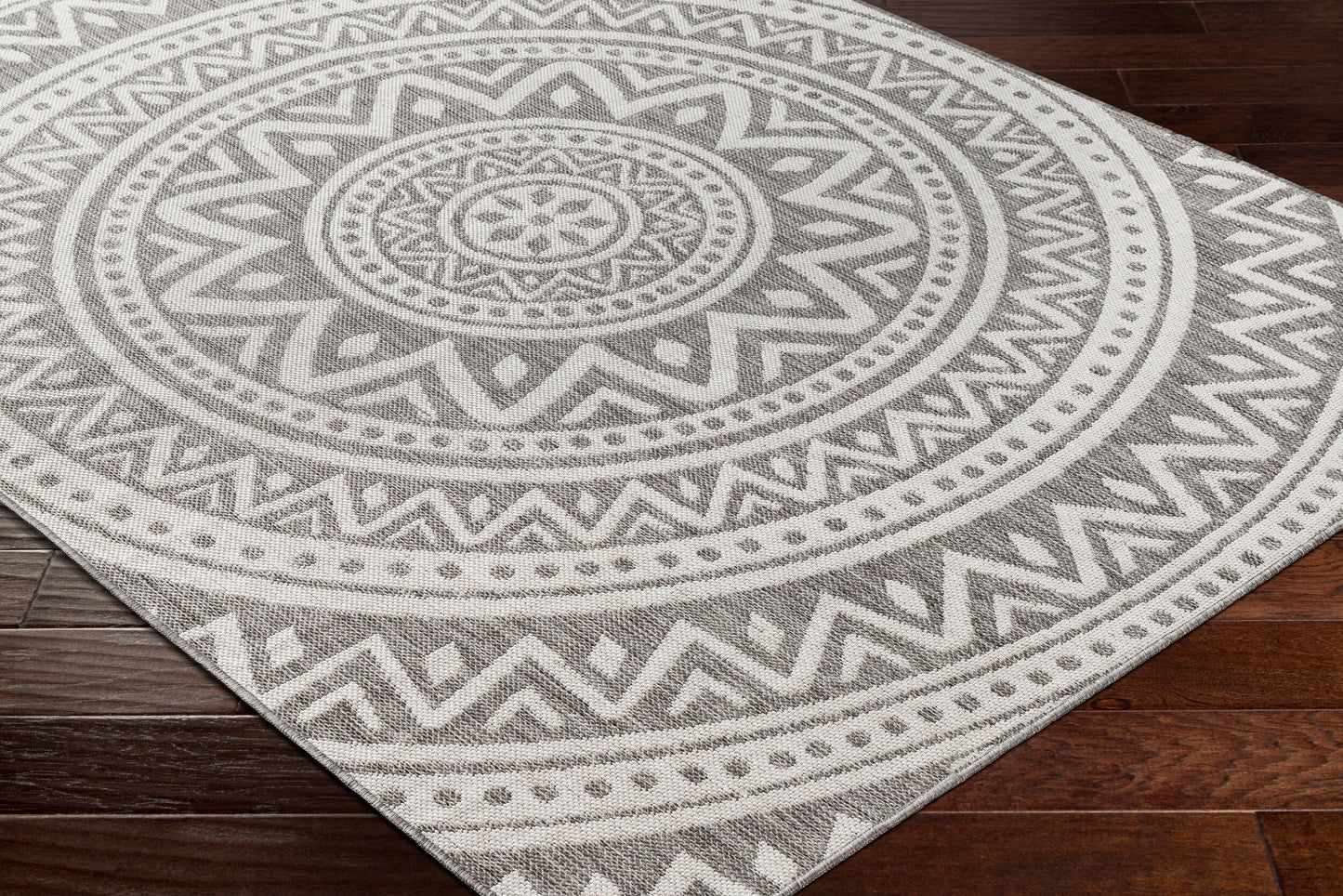 Long Beach LBH-2317 7ft Runner Machine Woven Indoor/Outdoor Runner Rug
