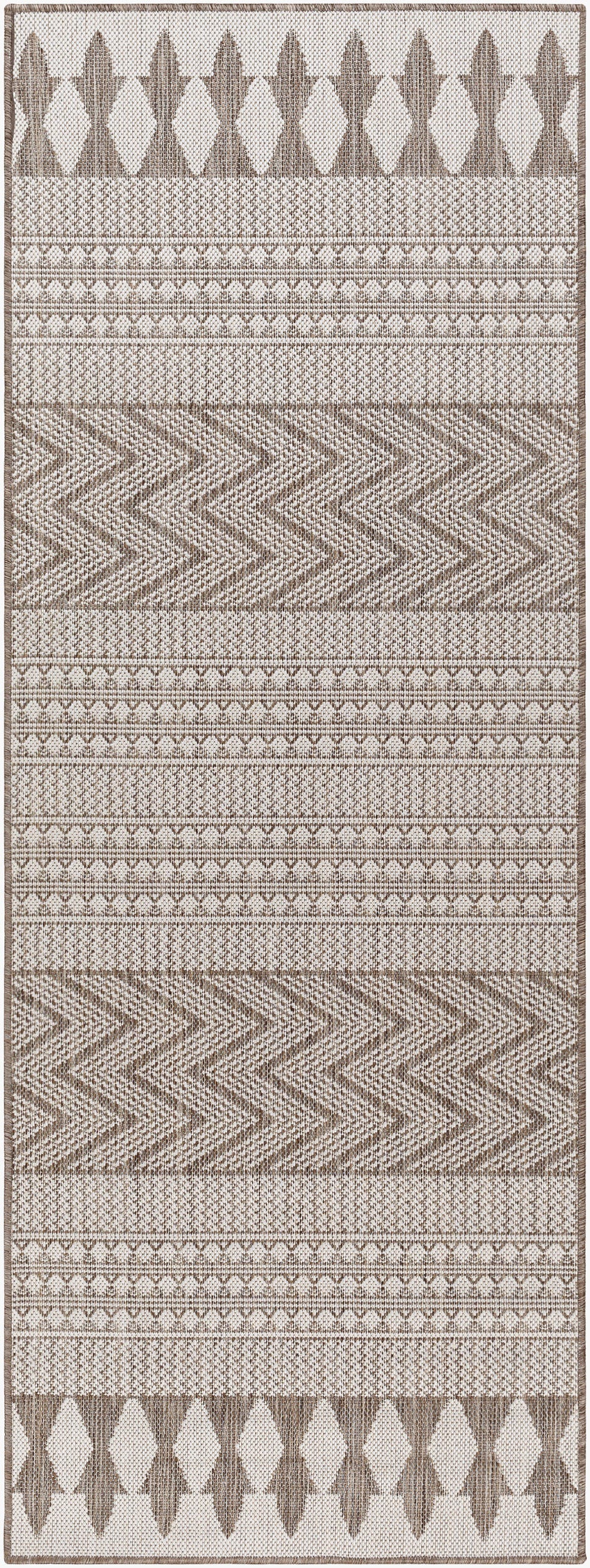 Long Beach LBH-2320 7ft Runner Machine Woven Indoor/Outdoor Runner Rug