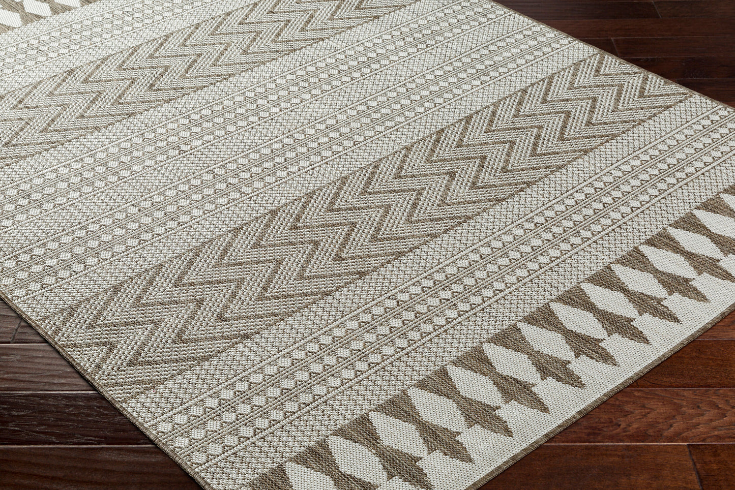 Long Beach LBH-2320 7ft Runner Machine Woven Indoor/Outdoor Runner Rug
