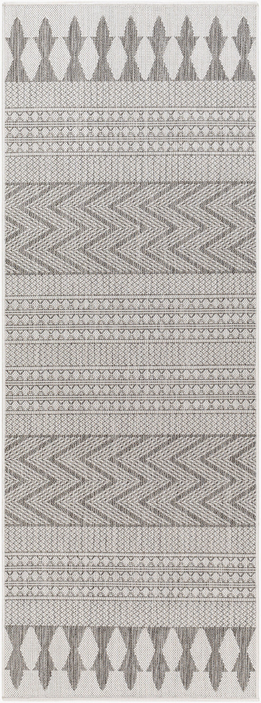 Long Beach LBH-2321 7ft Runner Machine Woven Indoor/Outdoor Runner Rug