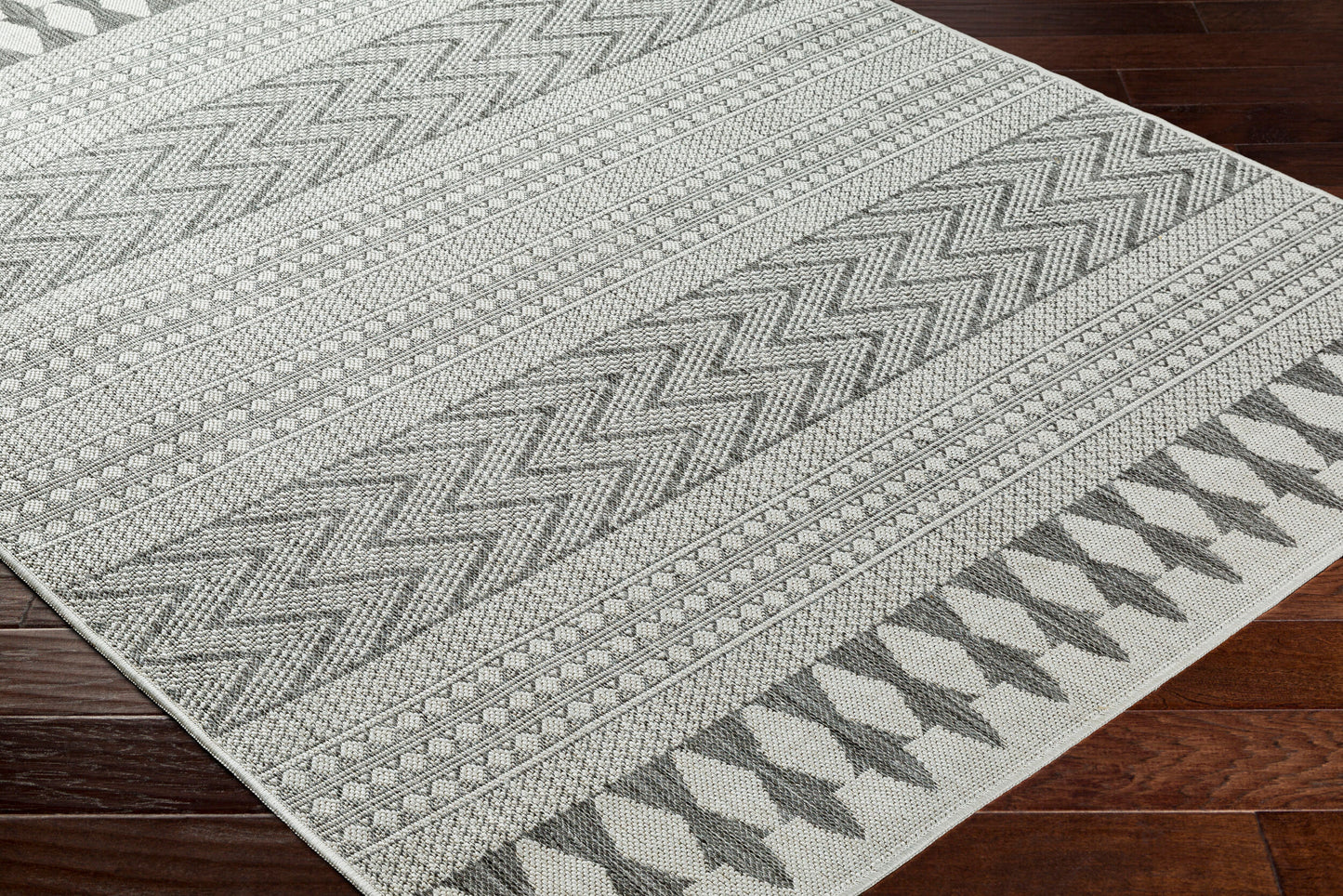 Long Beach LBH-2321 7ft Runner Machine Woven Indoor/Outdoor Runner Rug