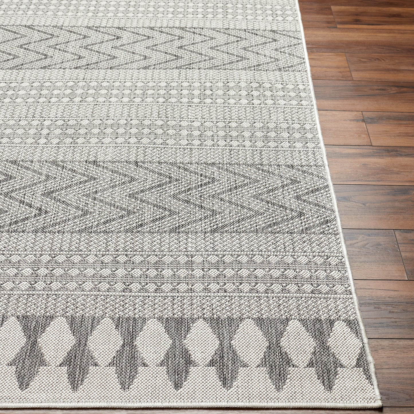 Long Beach LBH-2321 7ft Runner Machine Woven Indoor/Outdoor Runner Rug