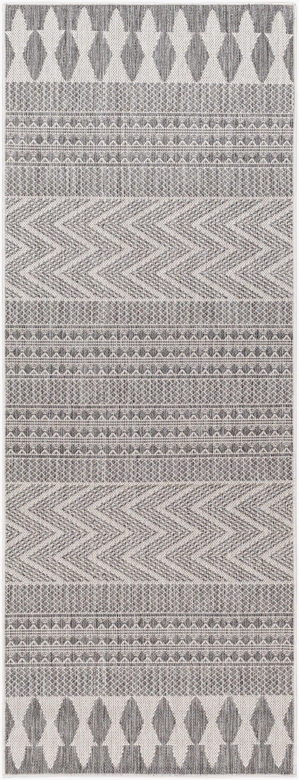 Long Beach LBH-2322 7ft Runner Machine Woven Indoor/Outdoor Runner Rug