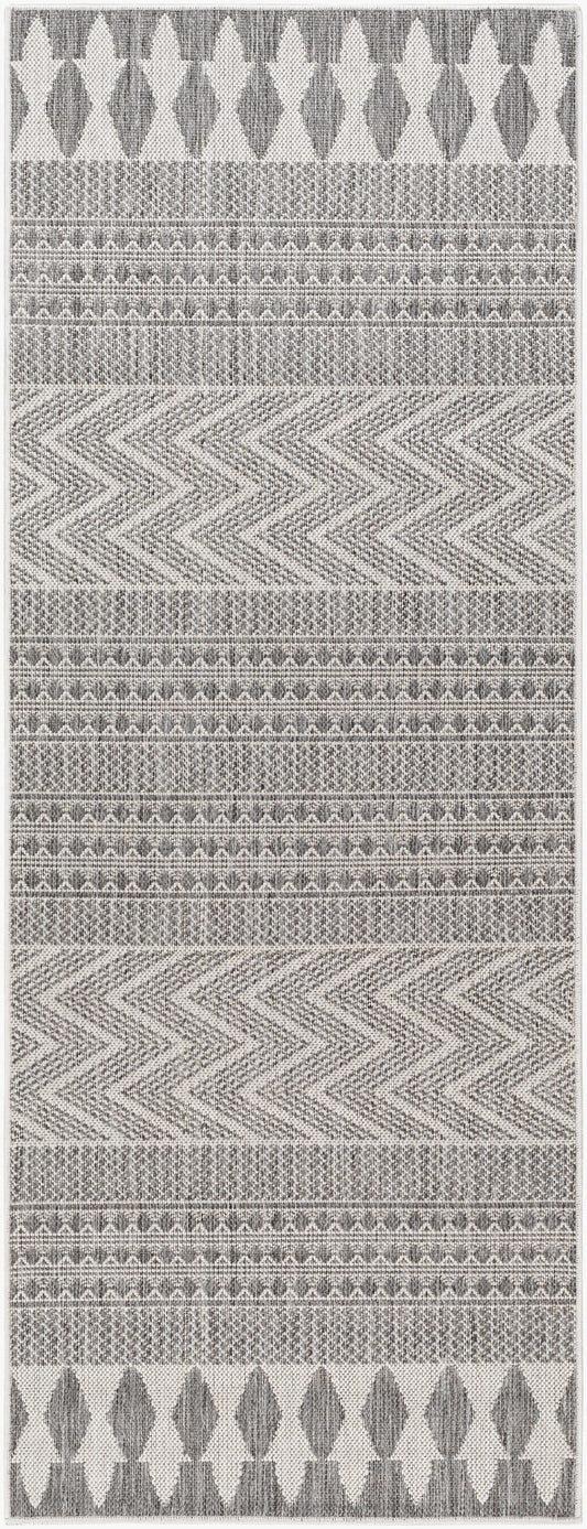 Long Beach LBH-2322 7ft Runner Machine Woven Indoor/Outdoor Runner Rug