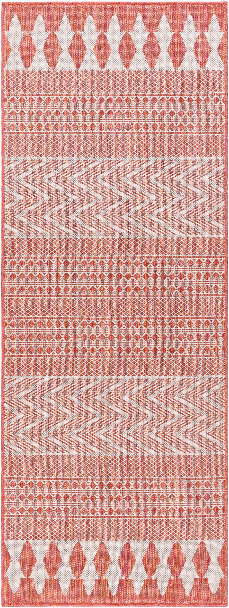 Long Beach LBH-2323 7ft Runner Machine Woven Indoor/Outdoor Runner Rug