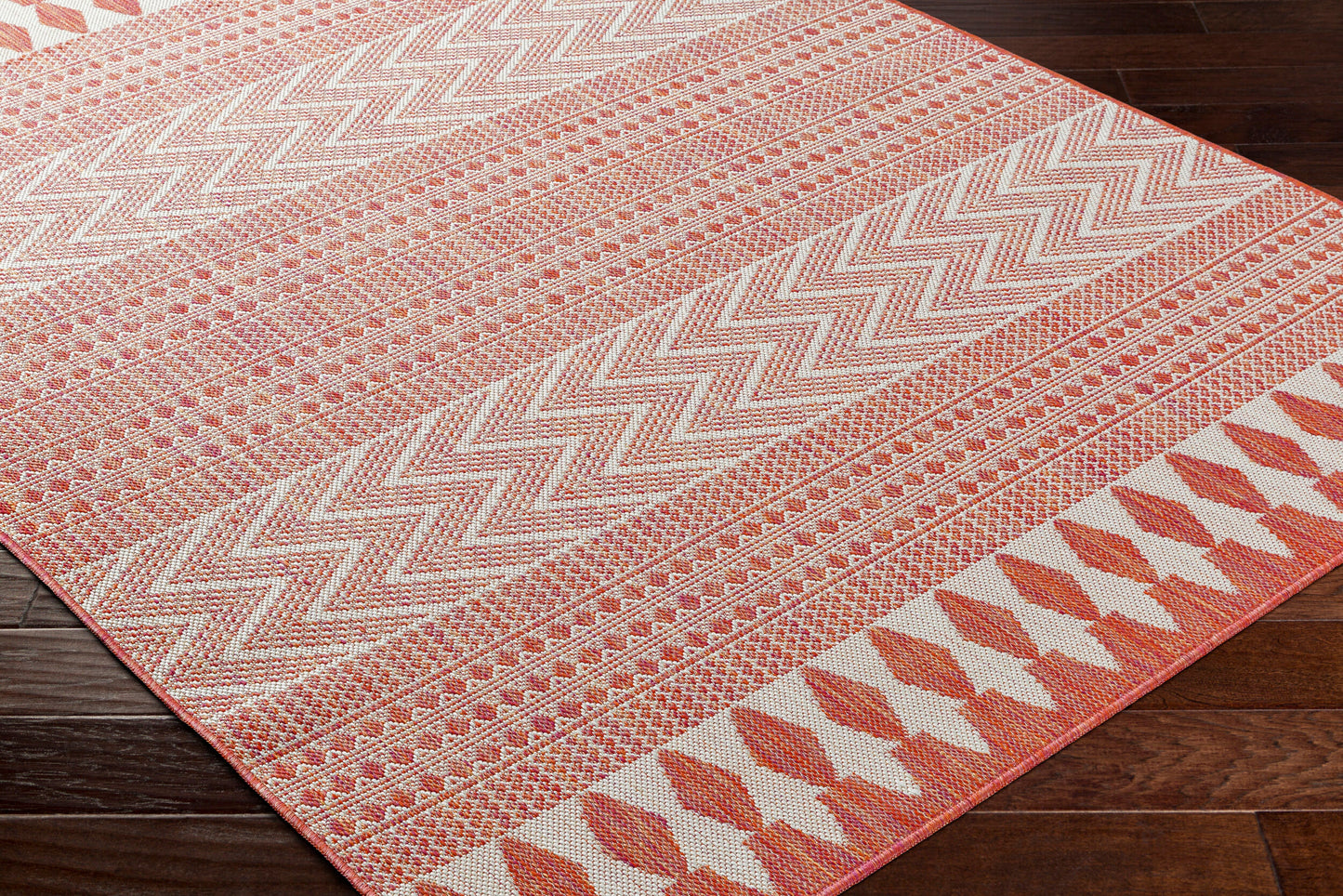 Long Beach LBH-2323 7ft Runner Machine Woven Indoor/Outdoor Runner Rug