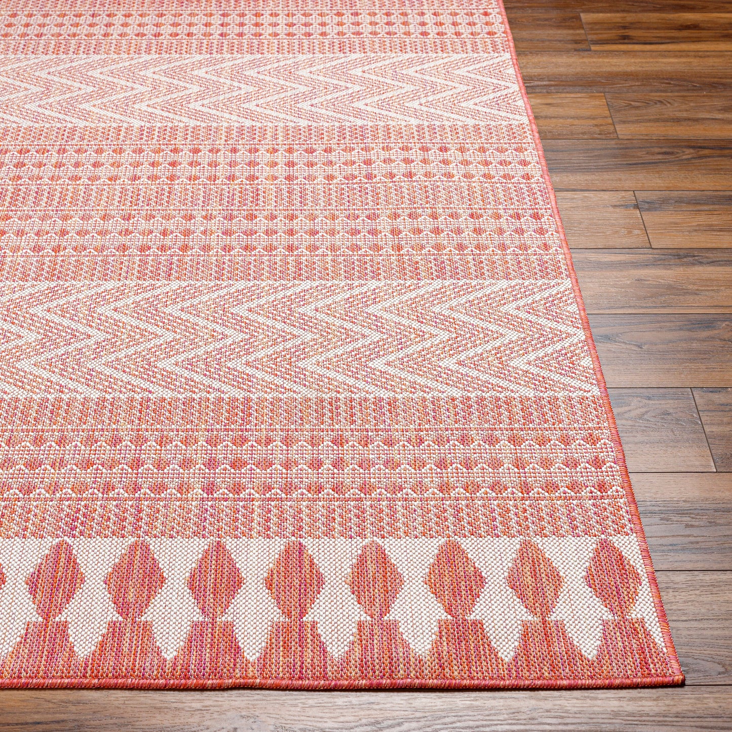 Long Beach LBH-2323 7ft Runner Machine Woven Indoor/Outdoor Runner Rug