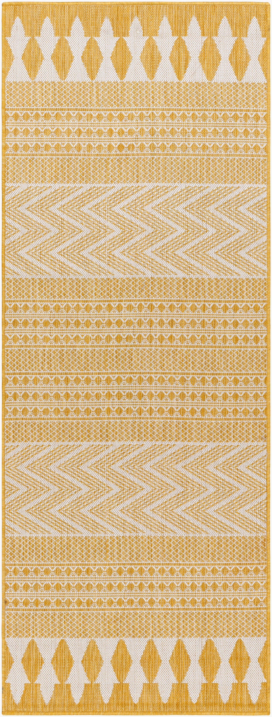 Long Beach LBH-2325 7ft Runner Machine Woven Indoor/Outdoor Runner Rug