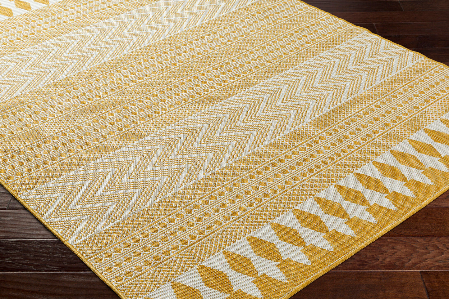Long Beach LBH-2325 7ft Runner Machine Woven Indoor/Outdoor Runner Rug