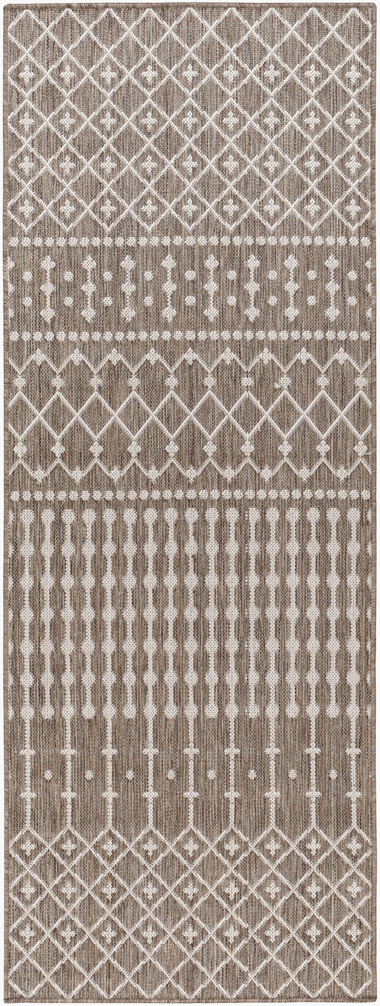 Long Beach LBH-2327 7ft Runner Machine Woven Indoor/Outdoor Runner Rug
