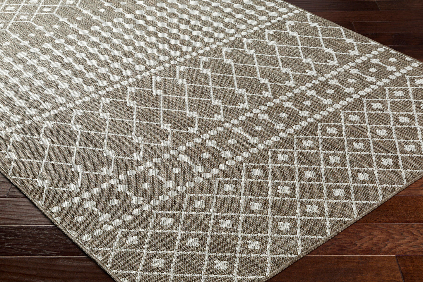 Long Beach LBH-2327 7ft Runner Machine Woven Indoor/Outdoor Runner Rug