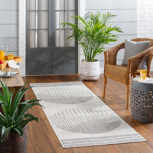 Long Beach LBH-2334 7ft Runner Machine Woven Indoor/Outdoor Runner Rug