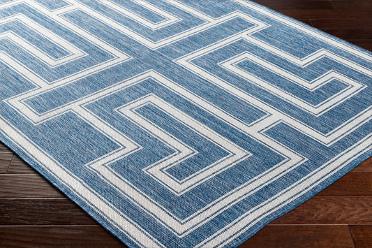Long Beach LBH-2345 7ft Runner Machine Woven Indoor/Outdoor Runner Rug