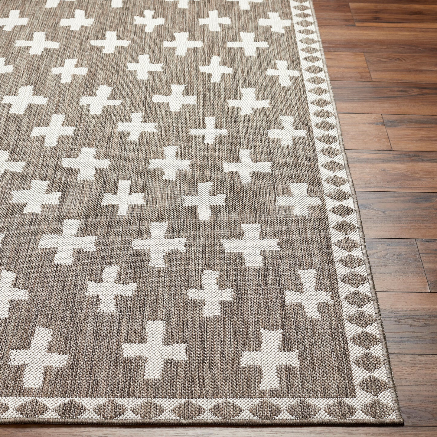 Long Beach LBH-2358 7ft Runner Machine Woven Indoor/Outdoor Runner Rug