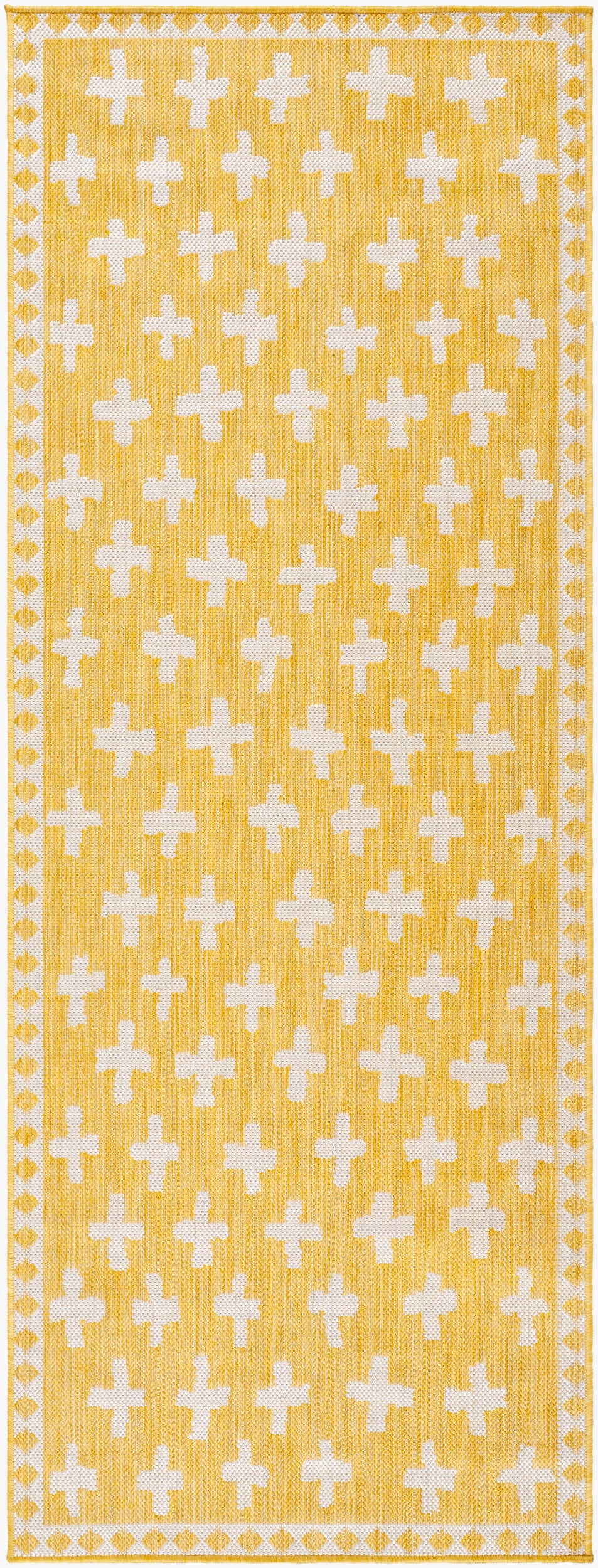 Long Beach LBH-2364 7ft Runner Machine Woven Indoor/Outdoor Runner Rug