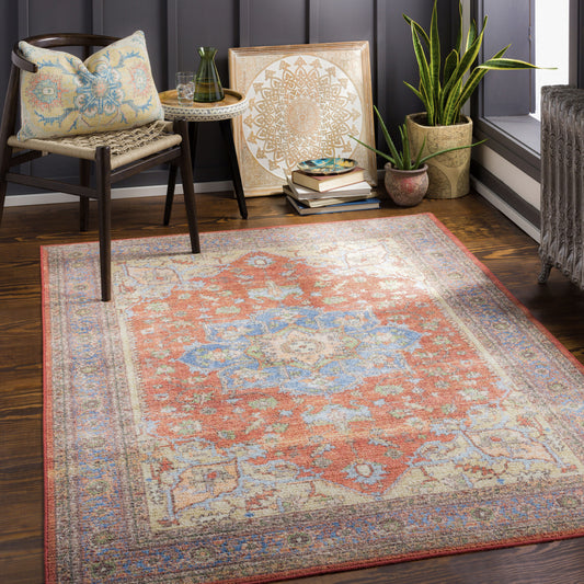 Leicester LEC-2304 5' x 7' Machine Woven Washable Area Rug