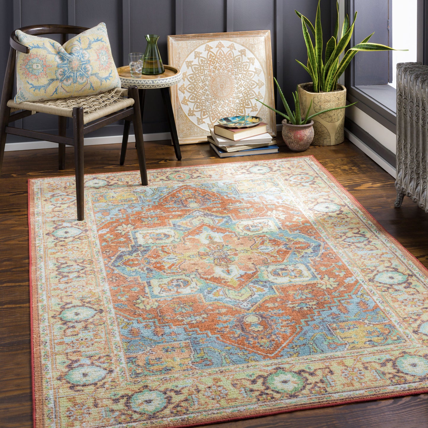 Leicester LEC-2307 8' x 10' Machine Woven Washable Area Rug