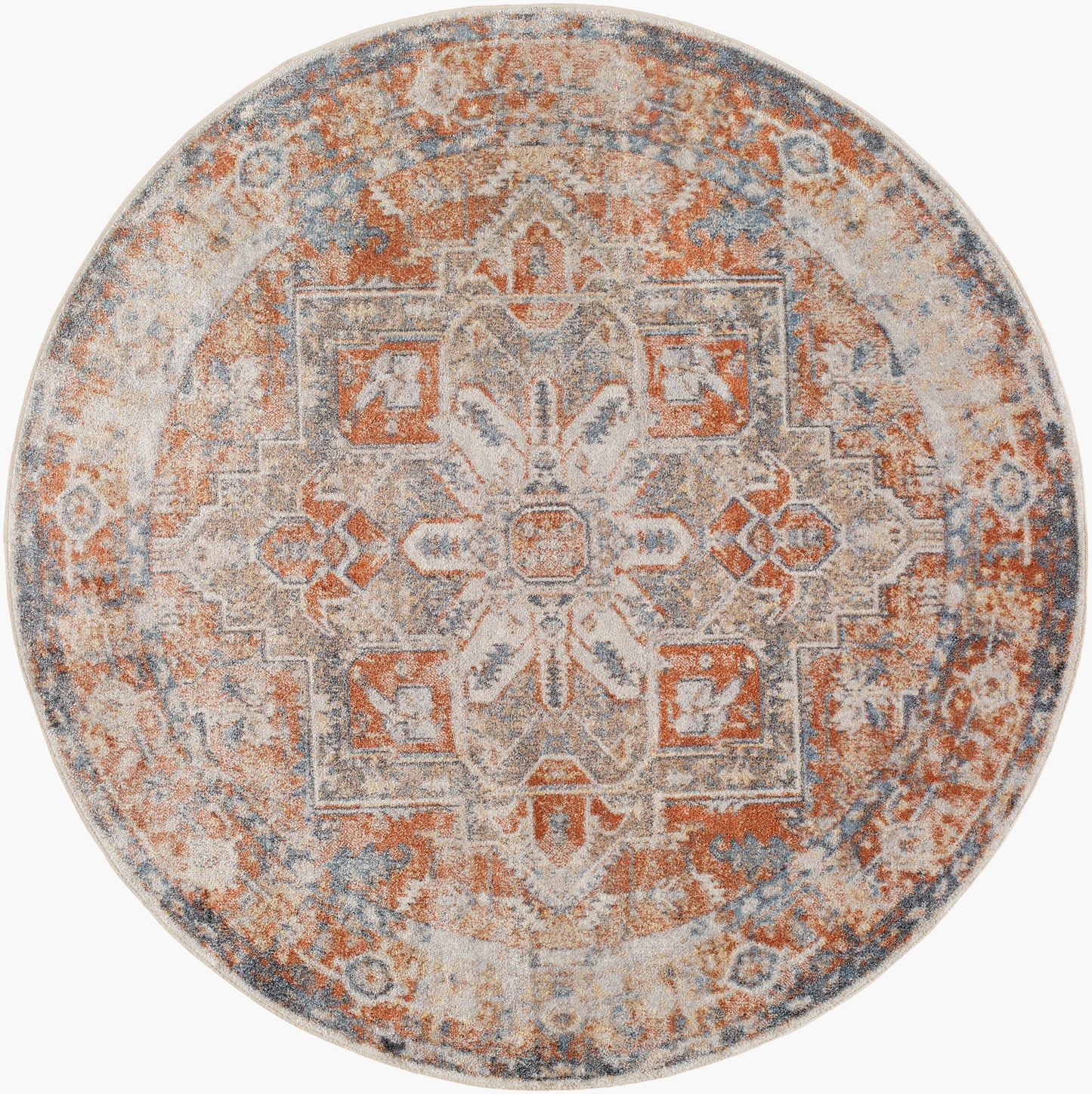 Lillian LLL-2302 6ft Round Machine Woven Washable Area Rug