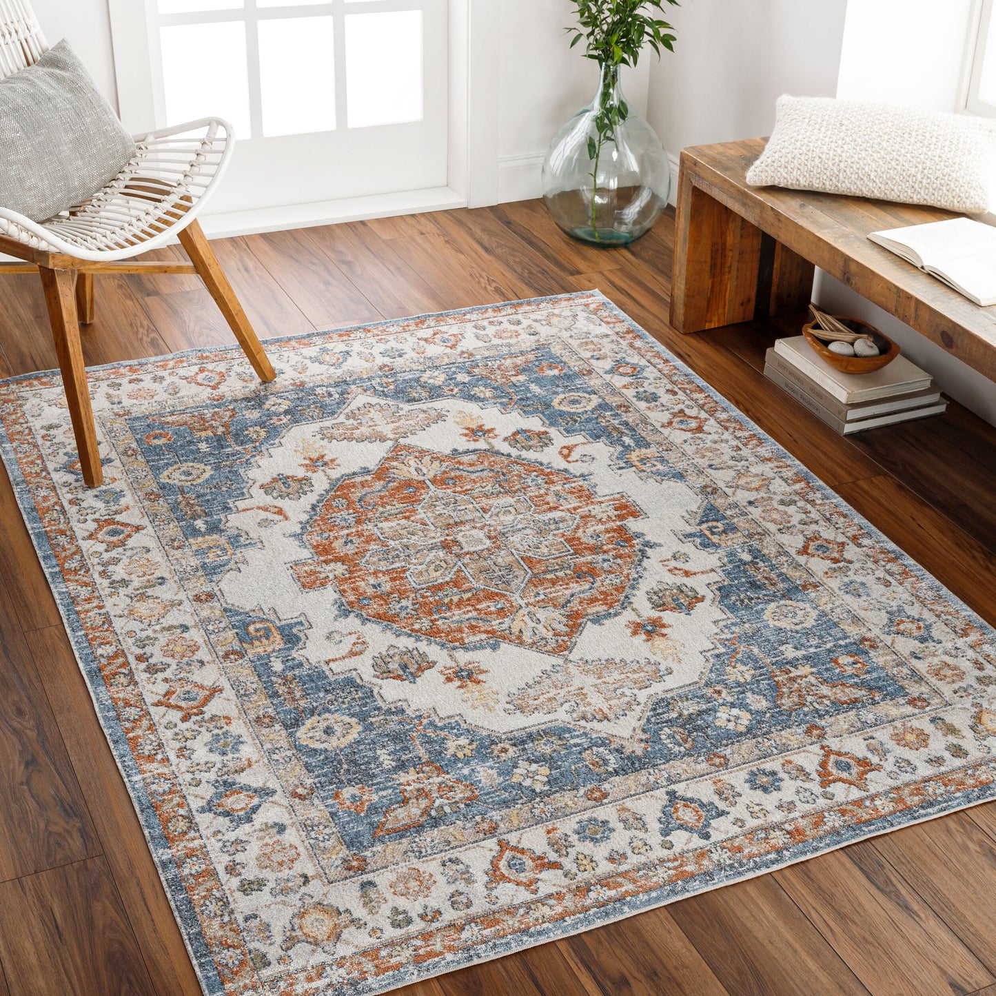 Lillian LLL-2305 5' x 7' Machine Woven Washable Area Rug