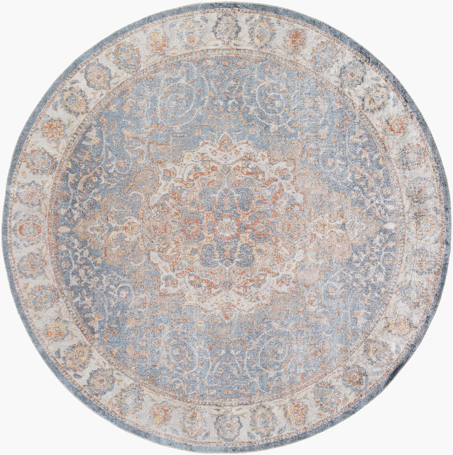 Lillian LLL-2321 6ft Round Machine Woven Washable Area Rug
