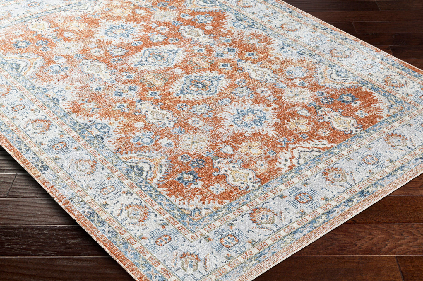 Lillian LLL-2324 6ft Round Machine Woven Washable Area Rug