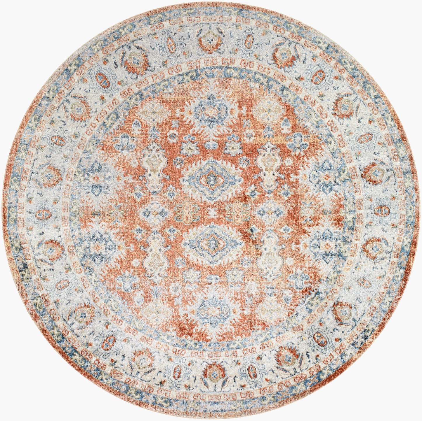 Lillian LLL-2324 6ft Round Machine Woven Washable Area Rug