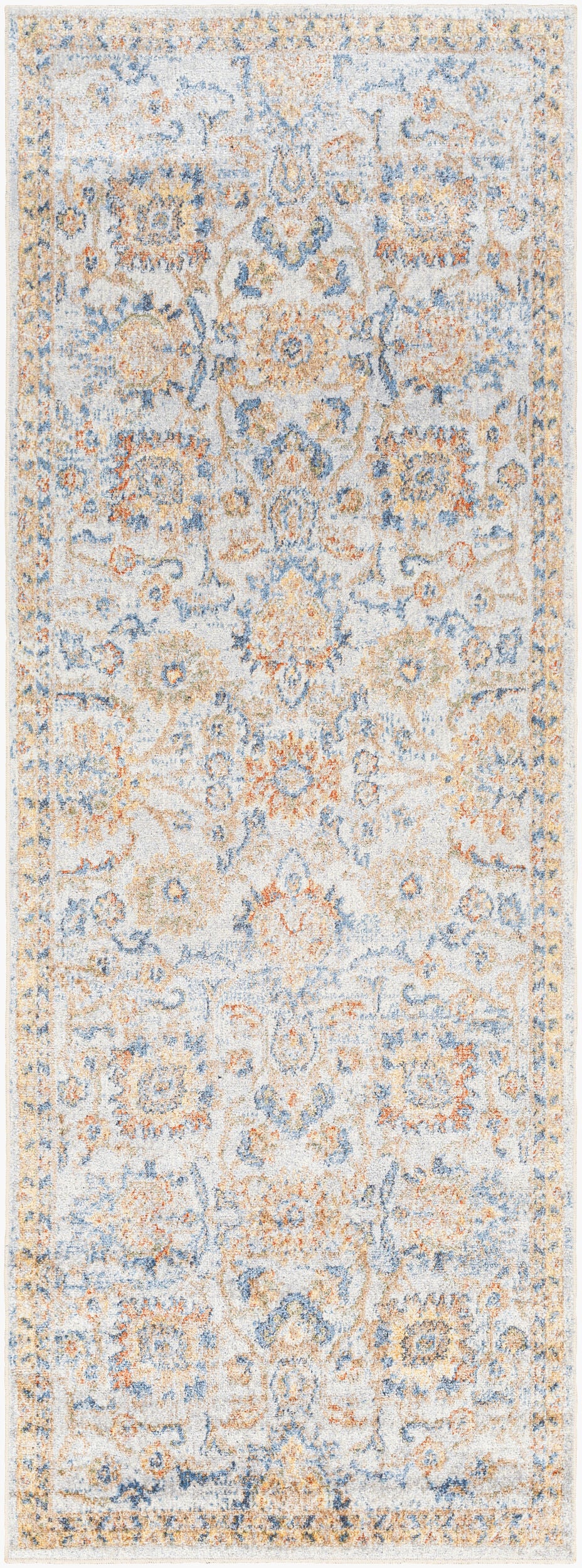 Lillian LLL-2327 7ft Runner Machine Woven Washable Runner Rug